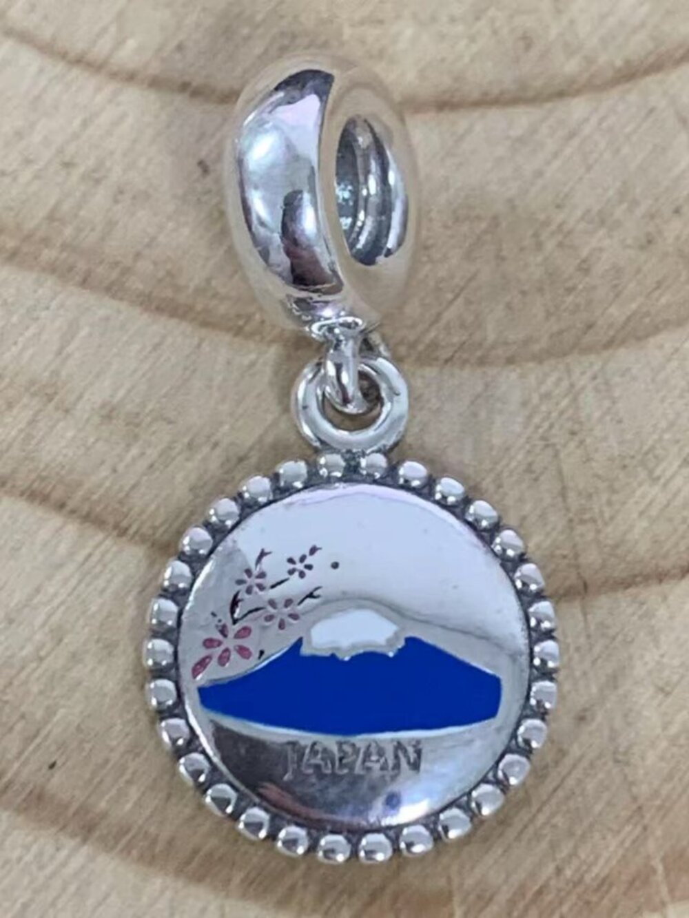 Pandora Japanese Cherry Blossoms Dangle Charm Pendant, S925 Silver Jewelry